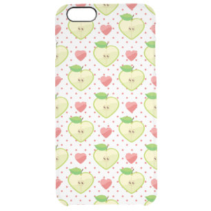 Heart Apples with Pink Polka Dots And Hearts Clear iPhone 6 Plus Case