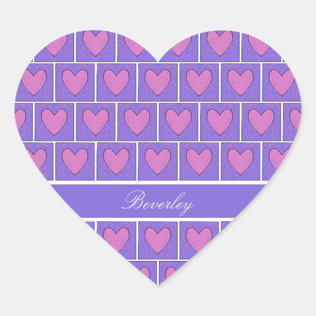 Heart Applique Quilt Pattern  Sticker (Front)