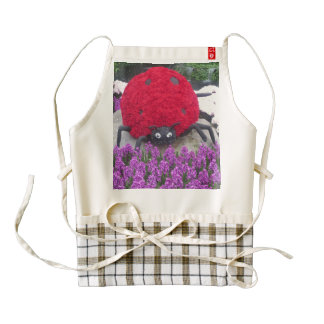 HEART Apron Lady Bug n Purple Flowers