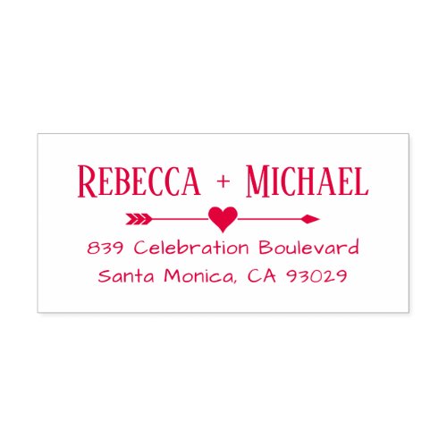Heart  Arrow  Names Wedding Return Address Self_inking Stamp