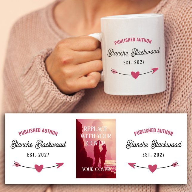 Heart Arrow Published Author With Your Book Cover Coffee Mug (Creator Uploaded)