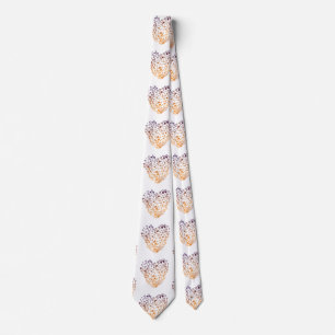 Heart Art Colorful Hearts Tie, Valentine Neck Tie