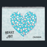 Heart Art Fun Hearts Calendar<br><div class="desc">This pretty calendar features my original graphic art of hearts with a vintage vibe and colorful appearances. These calendars are high quality and vibrant. You may choose other sizes and other options if desired. This unique calendar would make a great gift for a heart lover in the new year or...</div>