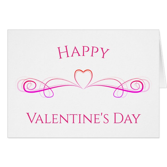 Heart Art Happy Valentine's Day Card (Front Horizontal)
