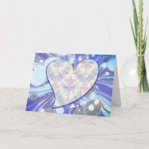 Heart Art Space in Blue Valentine's Card