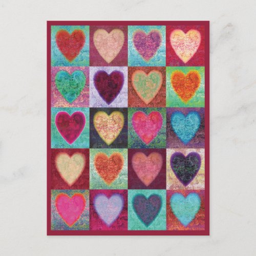 Heart Art Tiles Postcard