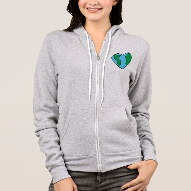 Heart Art World Ecofriendly Icon Happy Earth Clipa Hoodie (Front)