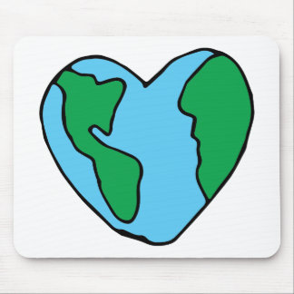 Heart Art World Ecofriendly Icon Happy Earth Clipa Mouse Pad