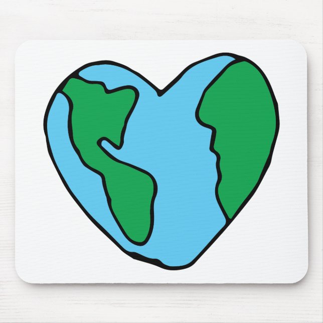 Heart Art World Ecofriendly Icon Happy Earth Clipa Mouse Pad (Front)
