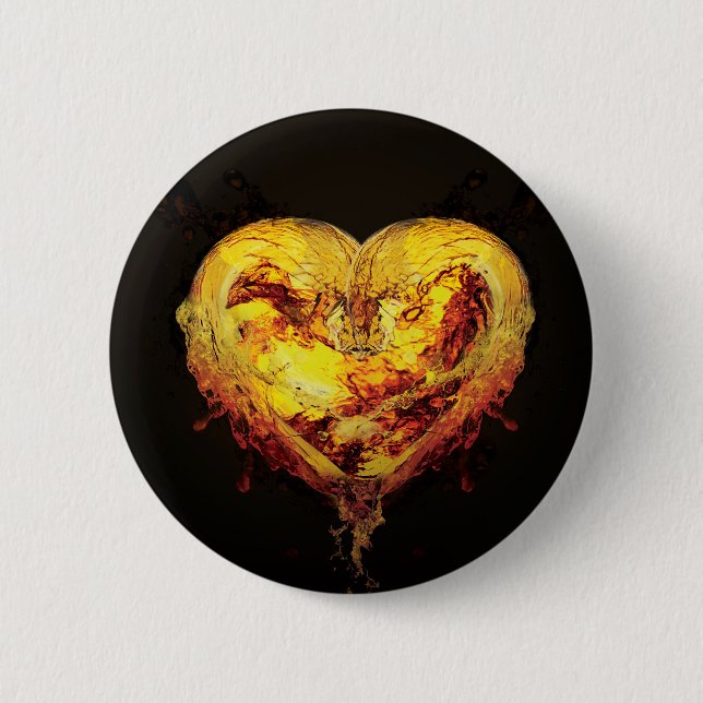 Heart Artwork Button/Badge Pinback Button (Front)