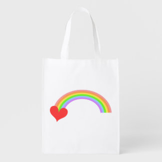 Heart at the End of the Rainbow Reusable Grocery Bag
