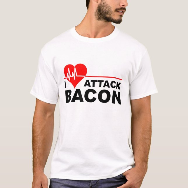 Heart Attack Bacon Funny T-shirt (Front)