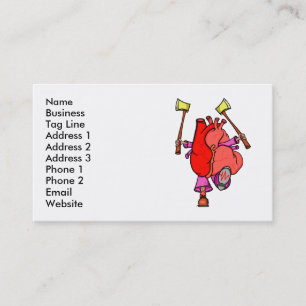 Heart Attack Funny Cartoon Business Card
