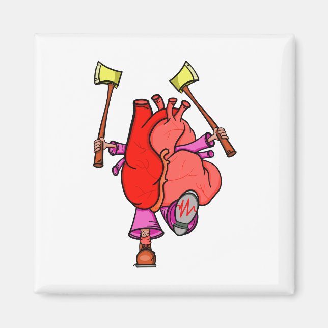 Heart Attack Funny Cartoon Magnet (Front)