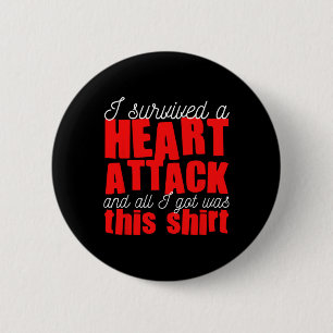 Heart Attack Heart Disease Survivor Button