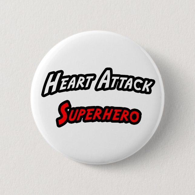 Heart Attack Superhero Button (Front)