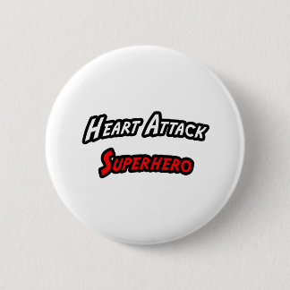 Heart Attack Superhero Pinback Button