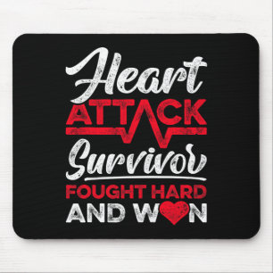 Heart Attack Survivor Faught Hard And Won Red Ribb Mouse Pad