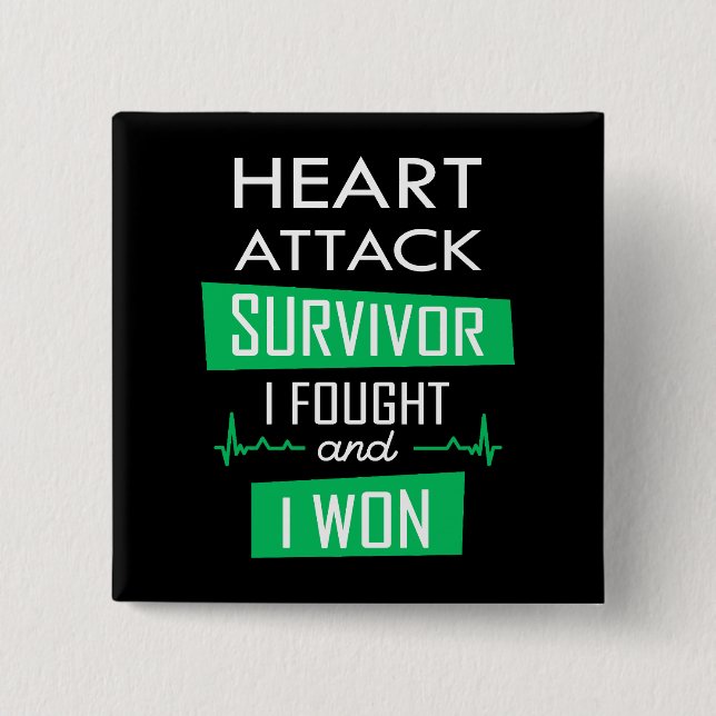 Heart attack survivor, I fought and I won Button (Front)