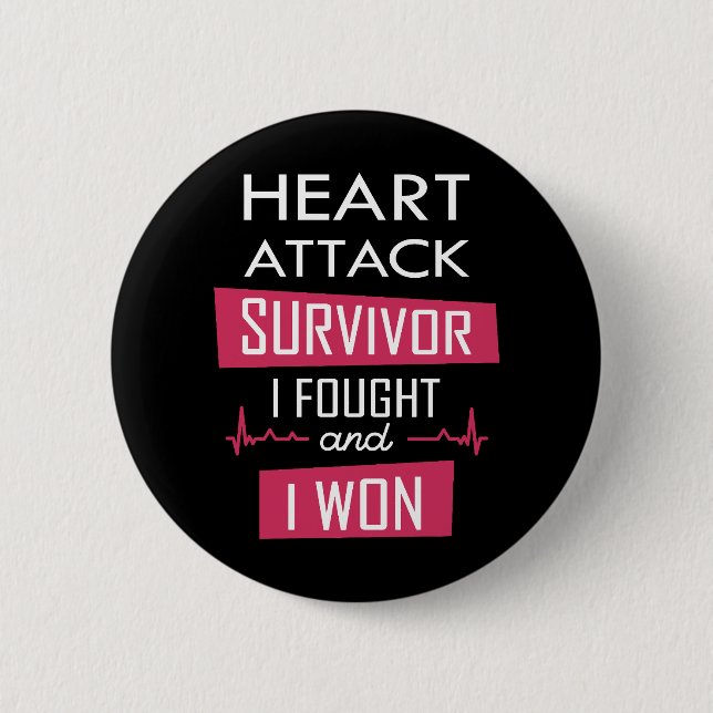 Heart attack survivor, I fought and I won Button (Front)
