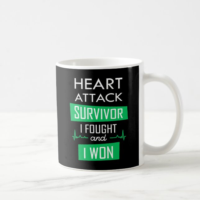 Heart attack survivor, I fought and I won Coffee Mug (Right)
