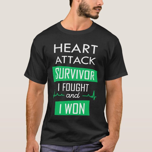 Heart attack survivor, I fought and I won Invitati T-Shirt (Front)