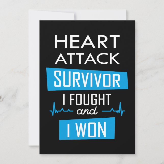 Heart attack survivor, I fought and I won Invitation (Front)