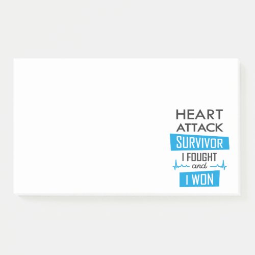 Heart attack survivor I fought and I won Post_it  Post_it Notes