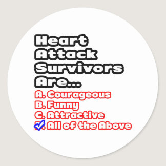 Heart Attack Survivor Quiz Classic Round Sticker