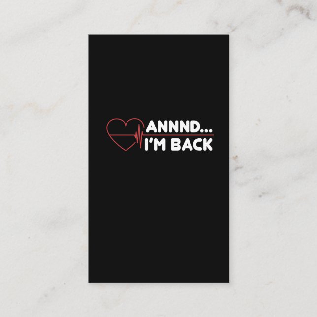 Heart Attack Survivor Recovery Get Well Gift Business Card (Front)