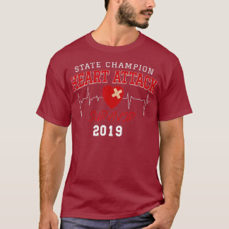 Heart Attack Survivor Red Art Heartbeat Surgery T-Shirt