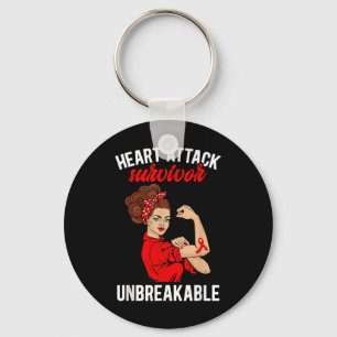 Heart Attack Survivor Unbreakable Heart Attack Awa Keychain
