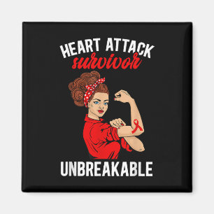 Heart Attack Survivor Unbreakable Heart Attack Awa Magnet