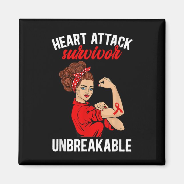 Heart Attack Survivor Unbreakable Heart Attack Awa Magnet (Front)