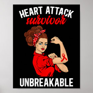 Heart Attack Survivor Unbreakable Heart Attack Awa Poster