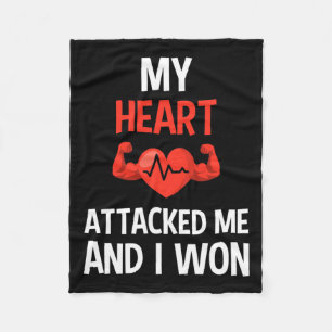 Heart Attacked Me And I Won Heart Disease Awarenes Fleece Blanket