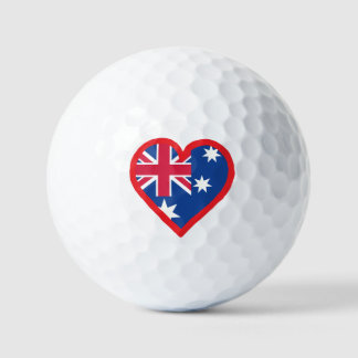 Heart Australia Red Blue And White Flag Design Golf Balls