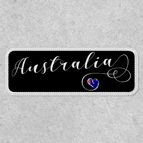 Heart Australia T_Shirt Australian Flag Patch