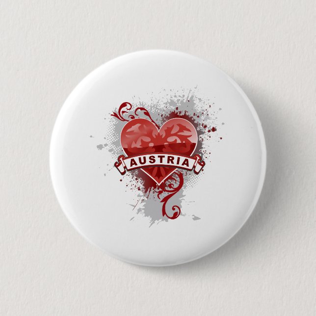 Heart Austria Pinback Button (Front)