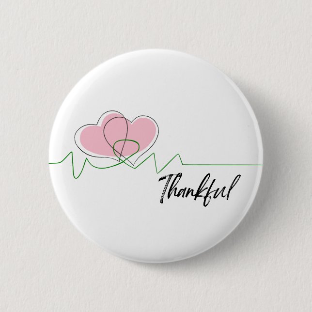heart awareness, surgery, survivor recovery gift button (Front)