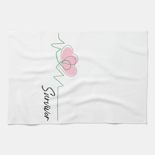 Heart Awareness, Surgery, Survivor Recovery Gifts Kitchen Towel (Horizontal)