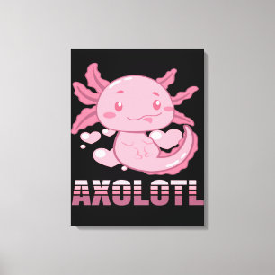 Heart Axolotl Cute cartoon Axolotl Canvas Print
