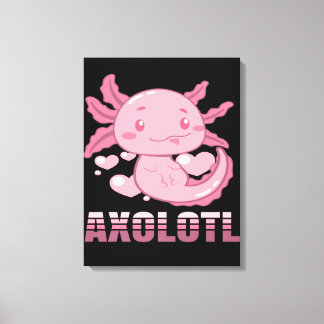 Heart Axolotl | Cute cartoon Axolotl Canvas Print