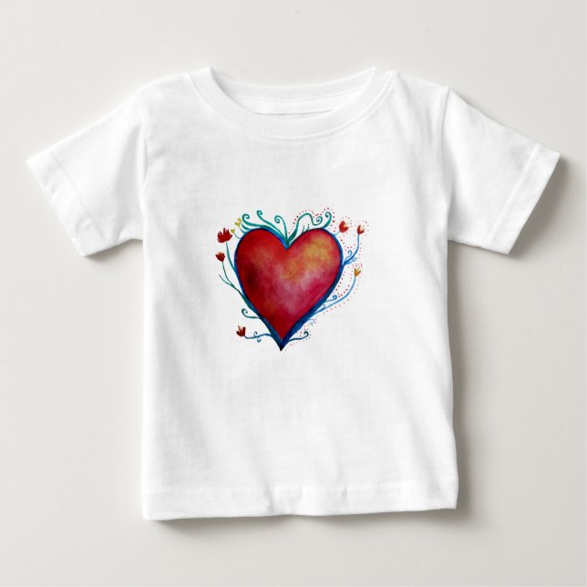 Heart  Baby Fine Jersey T-Shirt (Front)