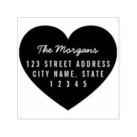 Heart Background Family Home Address Self-inking Stamp
