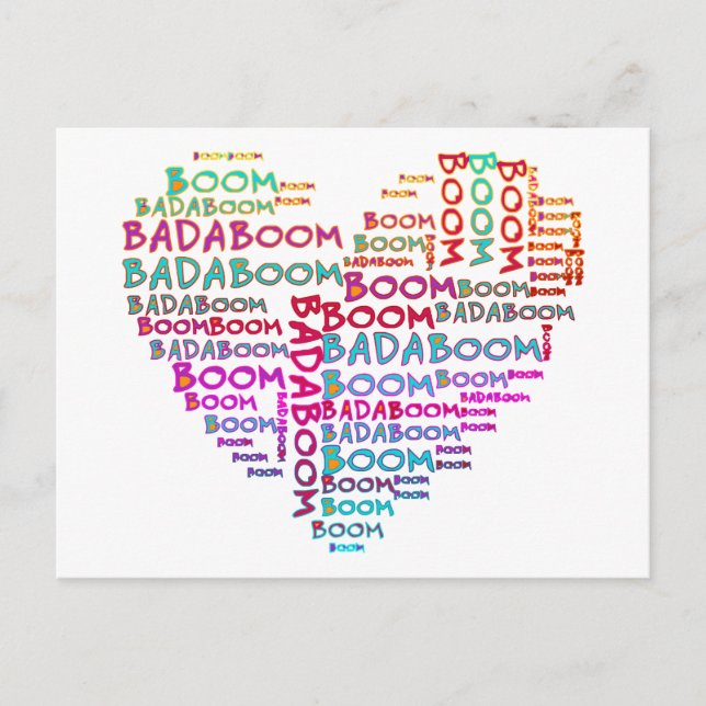 Heart Badaboom | make your own background Postcard (Front)