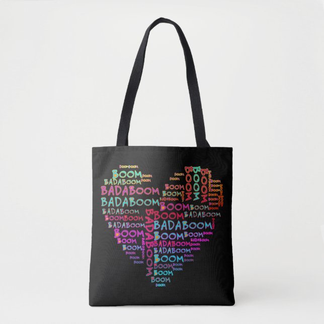 Heart Badaboom + yor backgr. & ideas Tote Bag (Front)