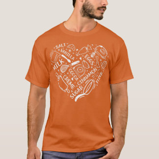 Heart Bake Baker Confectioner Baking Utensils Baki T-Shirt