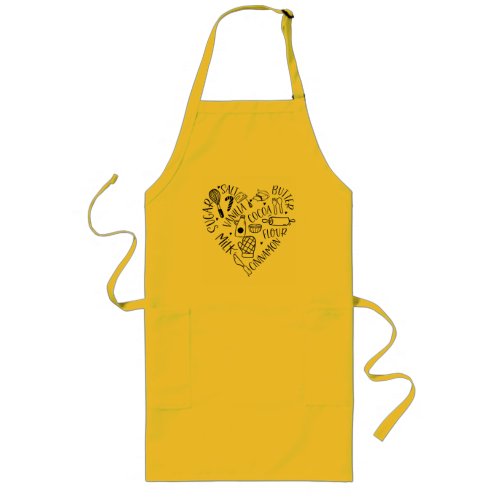 Heart Baking   Long Apron