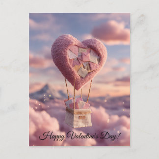Heart Balloon of Love Letters Design Postcard
